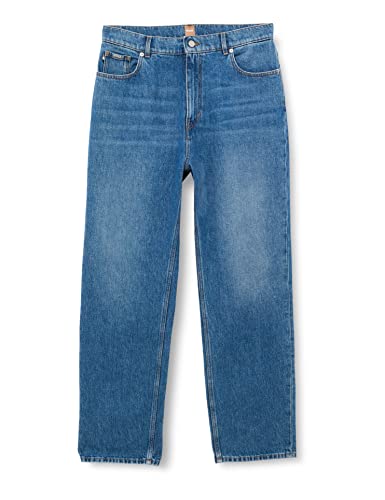 BOSS Women's Straight Crop 4.0 Jeans-Trousers, Bright Blue, 33 von BOSS
