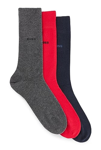 BOSS Herren 3P RS GiftSet Uni CC Mittelhohe Socken im Dreier-Pack - Geschenk-Set Hellrot 40-46 von BOSS
