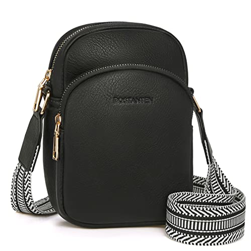 BOSTANTEN Handy Umhängetasche Damen, Handytasche zum Umhängen Leder, Handytasche mit Geldbörse zum Umhängen, Handtasche damen umhängetasche Schwarz BOSTANTEN Handy Umhängetasche Damen, Handytasche zum Umhängen Leder, Handytasche mit Geldbörse zum Umhängen, Handtasche damen umhängetasche Schwarz von BOSTANTEN