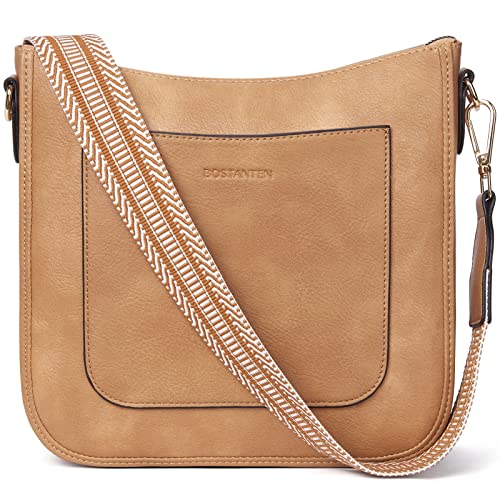 BOSTANTEN umhängetasche damen mittelgroß Handtaschen damen-schultertaschen aus PU Leder shopper tasche für Frauen Hobo Crossbody Bags mit verstellbarem Farbigem Riemen Hellbraun BOSTANTEN umhängetasche damen mittelgroß Handtaschen damen-schultertaschen aus PU Leder shopper tasche für Frauen Hobo Crossbody Bags mit verstellbarem Farbigem Riemen Hellbraun von BOSTANTEN