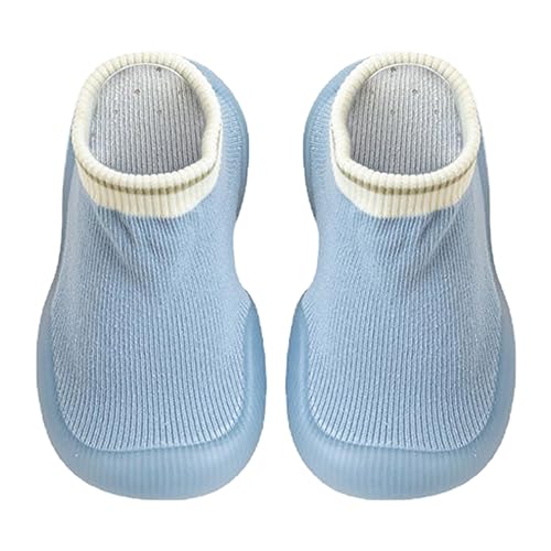 BOTCAM Baby Mädchen Indoor Atmungsaktive Wanderschuhe Warme Elastische Socken Schuhe Outdoor Turnschuhe Reitstiefel (Blue, 18 Infant) von BOTCAM