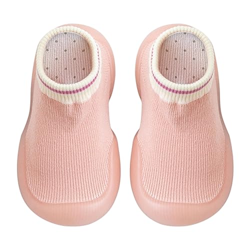 BOTCAM Baby Mädchen Indoor Atmungsaktive Wanderschuhe Warme Elastische Socken Schuhe Outdoor Turnschuhe Reitstiefel (Pink, 18 Infant) von BOTCAM