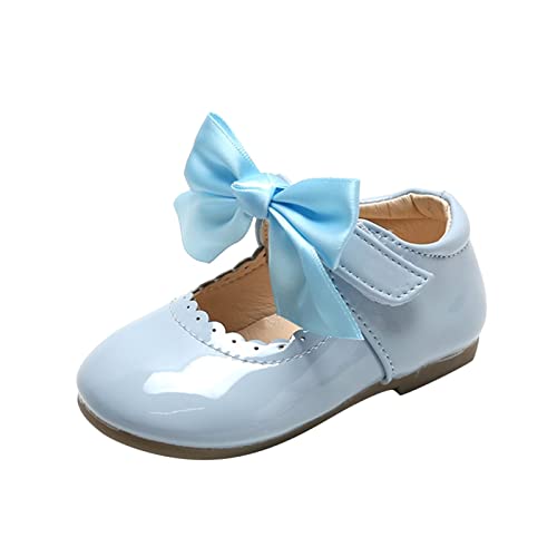 BOTCAM Baby Prinzessin Mädchen Kinder Sandalen Kleinkind Baby Schuhe Knot Baby Schuhe Strick (Z-A-Light Blue, 24) von BOTCAM