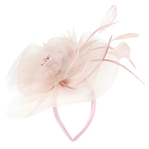 BOTCAM British Fascinator Braut Damen Party Tea Stirnband Stirnband Laufen Herren (Pink, One Size) von BOTCAM