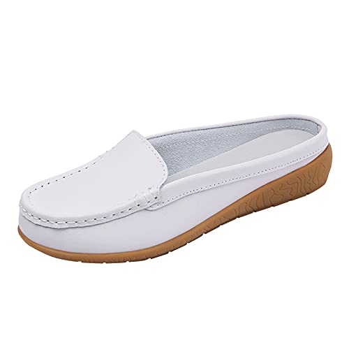 BOTCAM Damen Leder Sandalen Vorne-Geschlossene Pantoletten Hinten Offen Hausschuhe Leicht Lässig Elegant Sommerschuhe Flache Slip-On Slippers Sandalen Weichen Sohlen Loafers Freizeitschuhe BOTCAM Damen Leder Sandalen Vorne-Geschlossene Pantoletten Hinten Offen Hausschuhe Leicht Lässig Elegant Sommerschuhe Flache Slip-On Slippers Sandalen Weichen Sohlen Loafers Freizeitschuhe von BOTCAM
