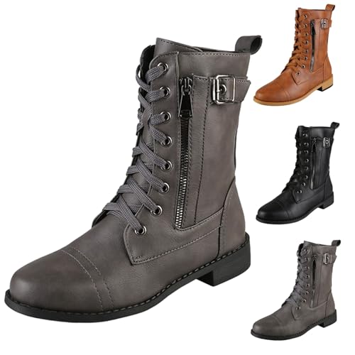 BOTCAM Damen-Stiefel im Cowboy-Stil Halbhoch Ankle-Boots Stiefeletten Mit Rutschfest Sohle Wasserdicht Mittelhoher Cowboystiefel Halbstiefel Schnürstiefel Mit Reißverschluss Übergangsstiefel BOTCAM Damen-Stiefel im Cowboy-Stil Halbhoch Ankle-Boots Stiefeletten Mit Rutschfest Sohle Wasserdicht Mittelhoher Cowboystiefel Halbstiefel Schnürstiefel Mit Reißverschluss Übergangsstiefel von BOTCAM