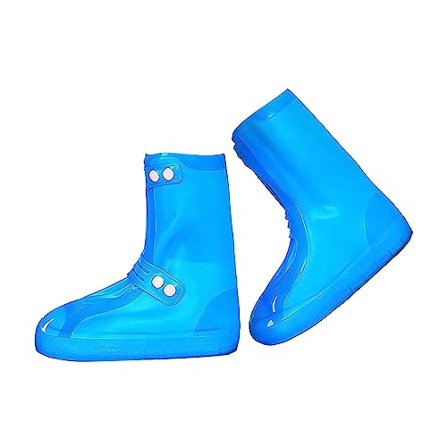 BOTCAM Damenschuhe Sommerschuhe Regenschuhüberzüge für Männer und Frauen, hohe Zylinder-Wasserschuhe, regensichere und verdickte Schuhüberzüge Schuhe Keilabsatz Damen (Blue, 41) von BOTCAM