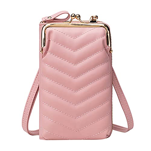 BOTCAM Fahrrad Taschen Set Koreanische Version einer kleinen Schultertasche, Modetrend, Umhängetasche, Art, Damen-Touchscreen-Handytasche Zirkeltraining Taschen (Pink, One Size) von BOTCAM