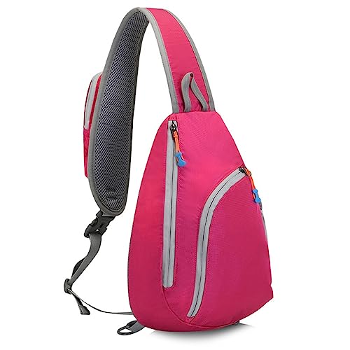 BOTCAM Friseur Taschen Werkzeug Männer Frauen Outdoor Umhängetasche Einfarbig Reißverschluss Einzelne Schulter Umhängetasche Freizeit Sport Tasche Bergsteigen Reisen Kleiner Rucksack (Pink, One Size) von BOTCAM