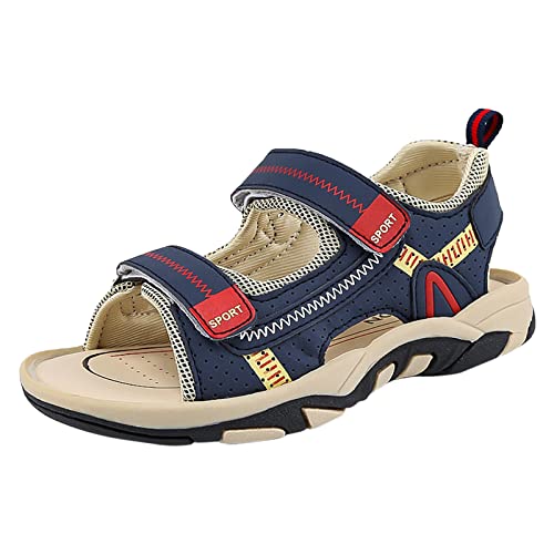 BOTCAM Kindersandale 24 Sommer Mädchen Sandalen Wanderschuhe Kinder Kleinkind Rutschen Sandalen Unisex Kinder Casual Baby Schuhe (Z-B-Blue, 36 Big Kids) von BOTCAM