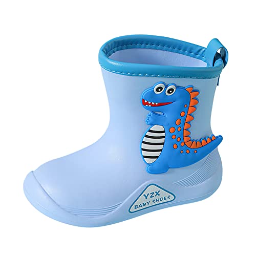 BOTCAM Kinderschuhe Regenstiefel Cartoon Kinderregenstiefel Jungen und Mädchen Säuglingsregenstiefel Wassergummischuhe Winterstiefel Jungen 34 Wasserdicht (Light Blue-1, 24 Toddler) von BOTCAM