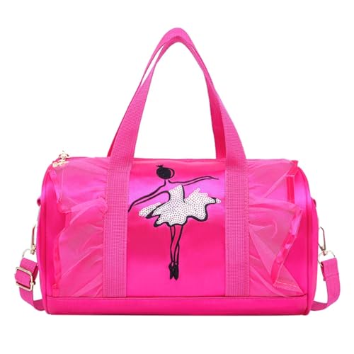 BOTCAM Kleine Taschen Anime Süße Ballett-Tanztasche für Kinder, Tutu-Kleid, Tanztasche, personalisierte Tasche für Mädchen, Ballerina-Reisetasche Italienische Taschen (Hot Pink, One Size) von BOTCAM