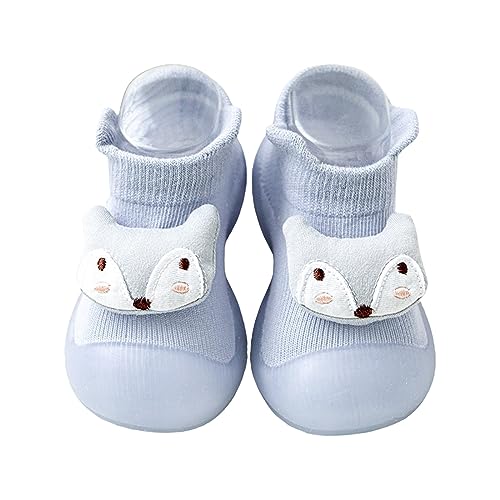 BOTCAM Kleinkind-Mädchen-Schuhe, Socken, Tierdekoration, für 0 bis 4 Kinder Hochzeit Schuhe Mädchen (Blue, 21 Infant) von BOTCAM