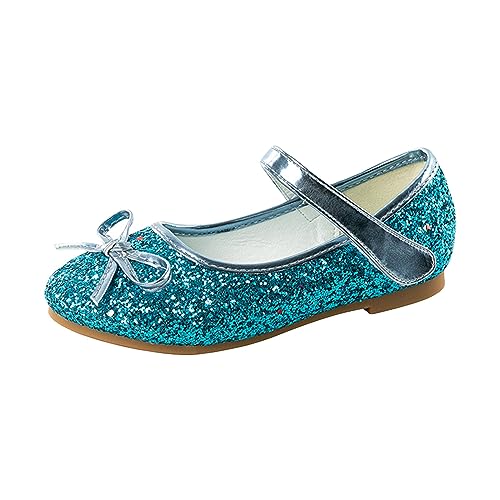 BOTCAM Lässige seitliche hohle Schnalle, flacher hoher Absatz, römische Schuhe, Damen-Sommersandalen, modische Damen-Sandalen Rutschfeste Baby Hausschuhe (Blue, 30 Little Child) von BOTCAM