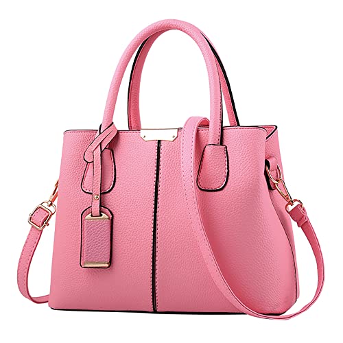 BOTCAM Leggings Mit Taschen Mesh Handtasche für Frauen Geräumige Handtaschen Damen Geldbörse Satchel Schultertasche Tote Ledertasche Wolle Für Taschen Häkeln (Pink, One Size) von BOTCAM