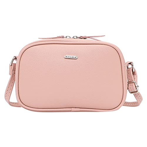 BOTCAM Organizer Taschen Frauen Schulter Tasche Mode Einfache Feste Farbe Muster Große Kapazität Praktische Zipper Messenger Tasche Batikfarben Set Kinder Taschen (Pink, One Size) von BOTCAM