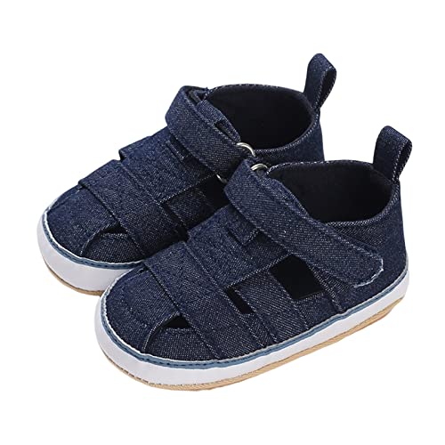 BOTCAM Sommer Kinder Säuglingskleinkindschuhe und Mädchen Sandalen Hohles Oberdesign Atmungsaktiv und bequem Hakenschlaufe Einfach zu tragen Hausschuhe Weit Kinder (Blue, 19 Infant) von BOTCAM