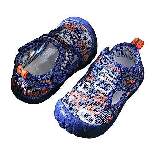 BOTCAM Sommer-Säuglingskleinkind-Mädchen-Jungen-Schuhe Sandalen mit flachem Boden, nicht slio, halboffene Spitze, atmungsaktive, weiche Schuhe Schuhe Baby Jungen (Z-B-Blue, 19 Infant) von BOTCAM