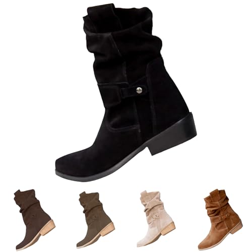 BOTCAM Stiefeletten Damen Wildleder Cowboystiefel Kurzstiefel Schlupfschuhe Halbstiefel Mit Reißverschluss Ankle Boots Halbhoch Damenstiefel Übergangsstiefel Herbst Retro Boots Westernstiefel BOTCAM Stiefeletten Damen Wildleder Cowboystiefel Kurzstiefel Schlupfschuhe Halbstiefel Mit Reißverschluss Ankle Boots Halbhoch Damenstiefel Übergangsstiefel Herbst Retro Boots Westernstiefel von BOTCAM