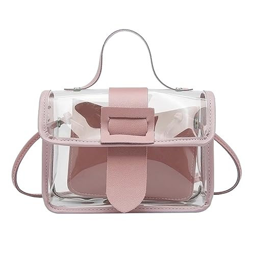 BOTCAM Taschen Online Durchsichtige Umhängetasche, Handtasche, Stadion-zugelassene Konzerttasche aus veganem für Frauen und Teenager-Mädchen Taschen Für (Pink, One Size) von BOTCAM