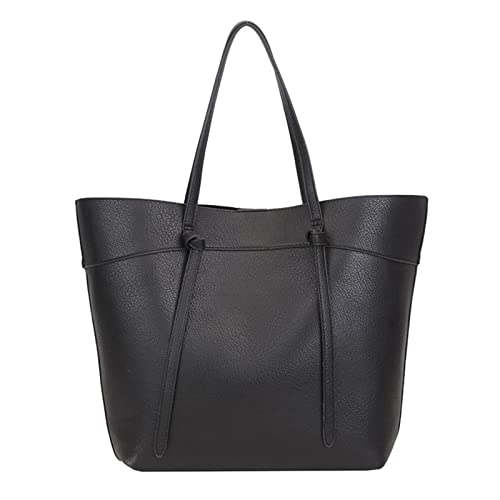 BOTCAM Taschen Parfüm Damen-Umhängetasche, Tragetasche, einfarbig, große Kapazität, einfache Umhängetasche, lässig Taschen Herren Umhänge (Black, One Size) von BOTCAM