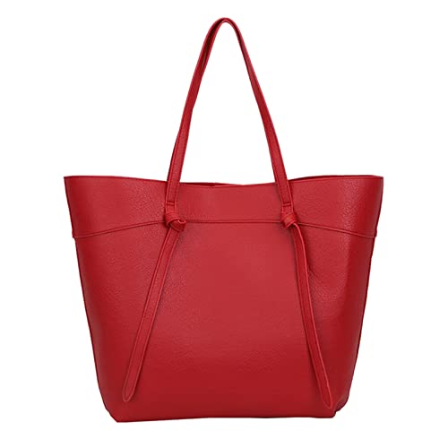 BOTCAM Taschen Parfüm Damen-Umhängetasche, Tragetasche, einfarbig, große Kapazität, einfache Umhängetasche, lässig Taschen Herren Umhänge (Red, One Size) von BOTCAM