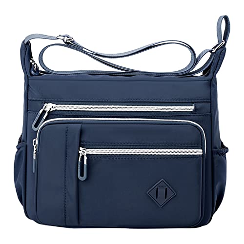 BOTCAM Wandregal Mit Haken Für Taschen Schlafzimmer Damen Schulter Handtasche Geräumig Mehrere Taschen Tasche Damen Crossbody Geldbörse Mode Tragetasche Top Satchel Taschen (Dark Blue, One Size) von BOTCAM