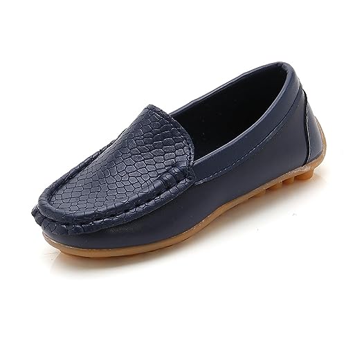 BOTCAM Weiche Slipper für, kleine Kinder, und Mädchen, zum Hineinschlüpfen, Kleid, Flache Schuhe, Bootsschuhe, Freizeitschuhe Bequeme Damenschuhe (Navy, 23 Infant) von BOTCAM