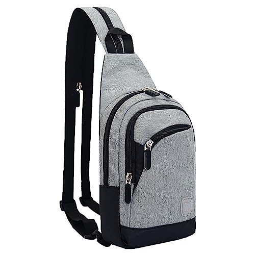 BOTCAM Weste Mit Taschen Männer Männer Frauen Outdoor Einzigen Schulter Tasche Zipper Umhängetasche Radfahren Sport Tasche Brust Tasche Bergsteigen Reise Kleinen Rucksack Eishockey (Grey, One Size) von BOTCAM