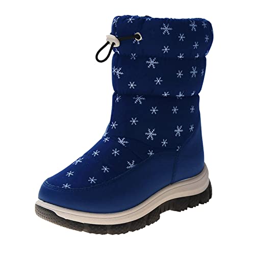 BOTCAM Winterstiefel Wasserdicht 35 Kinderschuhe Camouflage Schneestiefel Mädchen Jungen Outdoor Stiefel Wasserdichte Warme Stiefel Baumwolle Schneestiefel Winterschuhe Junge (B-Blue, 30 Little Child) von BOTCAM