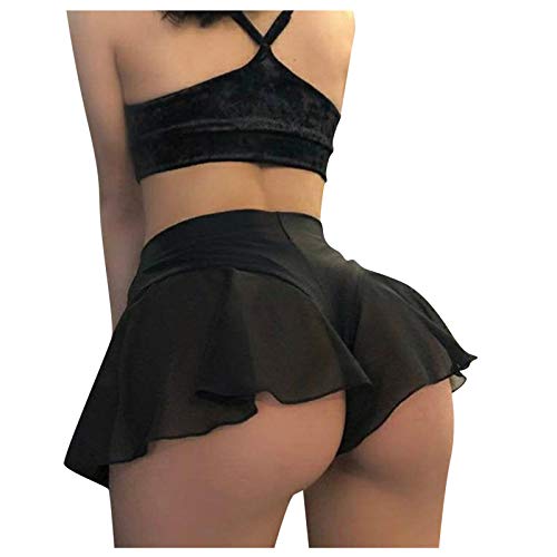 Damen Mini Baderock - Bikinihose Strand Rock Pole Dance Ruffled Shorts Tight Bikini Shorts Swimwear Badeanzug Hawaii Meer Strand Badeshorts Badeanzug Hotpants Tennisrock Yogashorts von BOTCAM