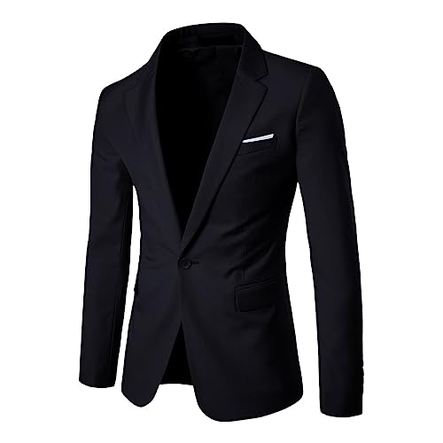 Herren Sakko Slim Fit Elegant Sakko Herren Slim Fit Stretch Smoking Herren Baumwolle Anzug Sakko Slim Fit Smokingjacke Herren Blazer Schwarz Smoking Elegant S M L XL XXL 3XL 4XL 5XL 6XL von BOTCAM