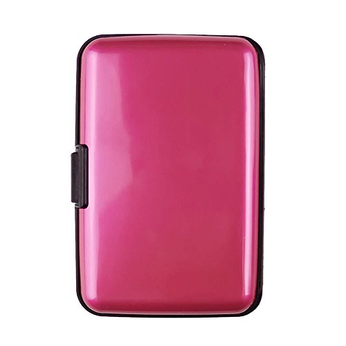 Men 's wasserdichte Business ID- Brieftasche Kunststoff-Taschentasche Visitenkartenetui Mit Gravur Silber (HOT Pink, One Size) von BOTCAM