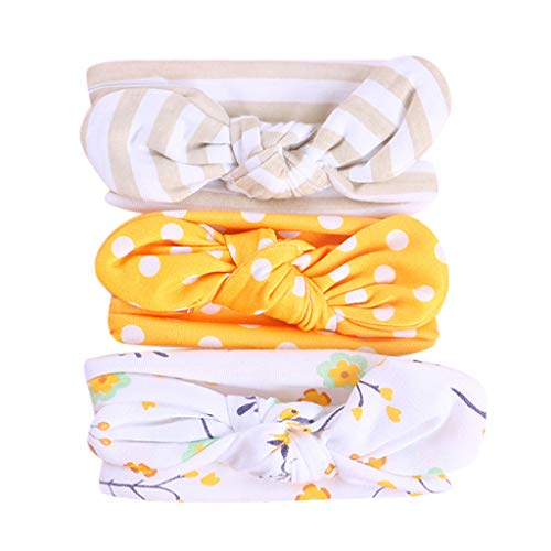 Zubehör Friseur Bowknot Haarband elastisch Baby Mädchen Kinder Set 3Stück Kinder Haarzubehör Haar Gummiband Damen (Yellow, One Size) von BOTCAM