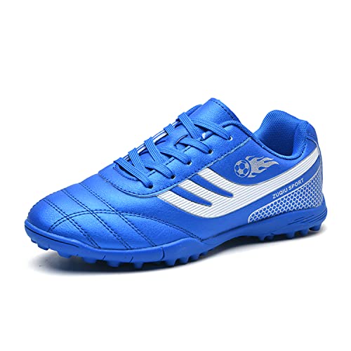 BOTEMAN Fußballschuhe Jungen Trainingsschuhe Mädchen Sportschuhe Kinder Professionelle Fussballschuhe für Outdoor Unisex,Blau,36 EU von BOTEMAN