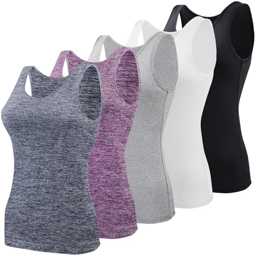 BQTQ Basic-Tank-Tops für Damen, ärmellose Unterhemden, 5 Stück, Groß von BQTQ