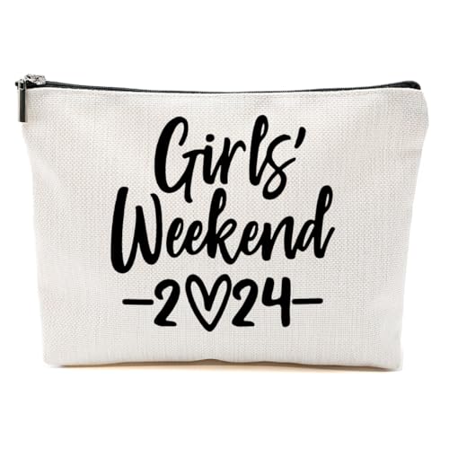 1 x Make-up-Tasche, 3 Stück, 4 Stück, Mädchen, Reisegeschenke, Geschenke für Mädchen, Wochenendgeschenke, Freundschaftsgeschenke für Frauen, beste Braut, Girl Weekend, 9.6*7.1 inch von BQXH