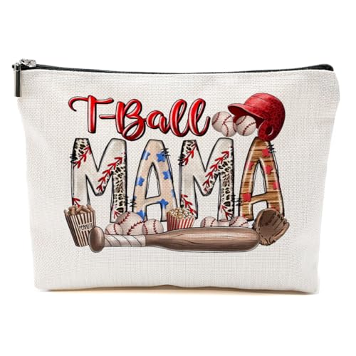 Baseball-Geschenke, Make-up-Tasche, Mama-Geschenke für Mutter, Frauen, Baseball-Teamspieler, Trainer, Weihnachten, Geburtstag, Baseball Mama Leopard, 9.6*7.1 inch von BQXH