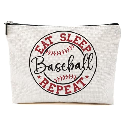 Baseball-Geschenke, lustige Baseball-Make-up-Tasche, Baseball-Trainer-Geschenke für Frauen, Baseball-Liebhaber, Fans, Weihnachten, Baseball-Wiederholung, 9.6*7.1 inch von BQXH