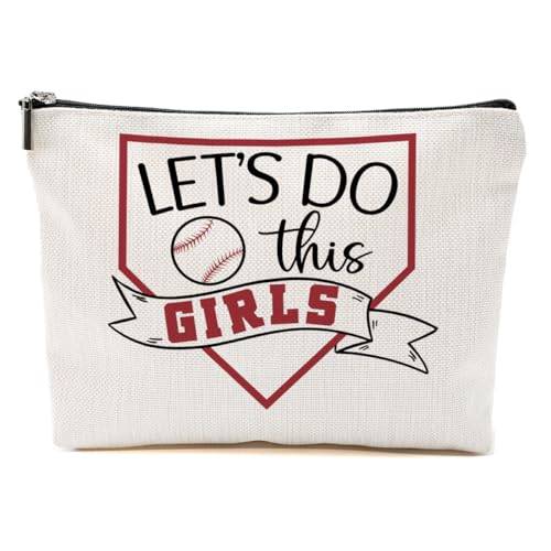 Baseball-Geschenke, lustige Baseball-Make-up-Tasche, Baseball-Trainer-Geschenke für Frauen, Baseball-Liebhaber, Fans, Weihnachten, Lets do Baseball, 9.6*7.1 inch von BQXH