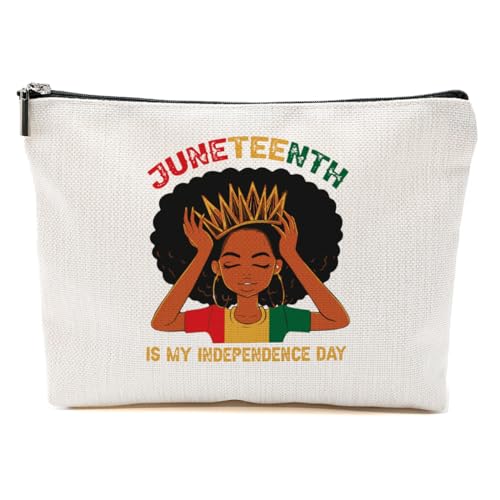 Juneteenth 1865 Black History Month Gifts Make-up-Tasche, afrikanische Kosmetiktasche, schwarzer Unabhängigkeitstag, Schwarze Frauen Juneteenth, 9.6*7.1 inch von BQXH