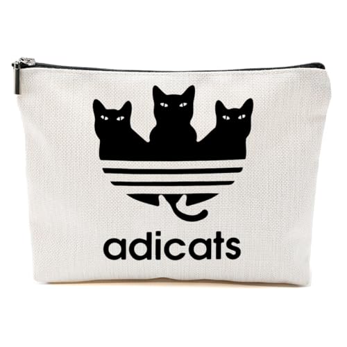 Katzengeschenke für Frauen, Katzenliebhaber, lustige Make-up-Tasche, Katzen-Themen-Geschenke für Frauen, Katzenbesitzer, Adicats, 9.6*7.1 inch von BQXH