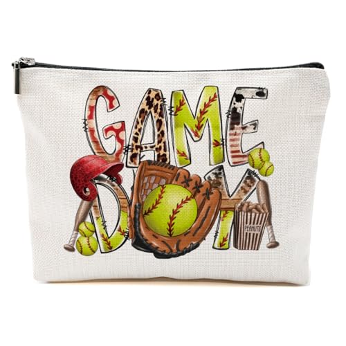 Softball-Geschenke, Softball-Fans, Make-up-Tasche, Softball-Zubehör für Mädchen, Frauen, Softball-Liebhaber, Fans, Spieler, Mehrfarbig 0245, 9.6*7.1 inch von BQXH