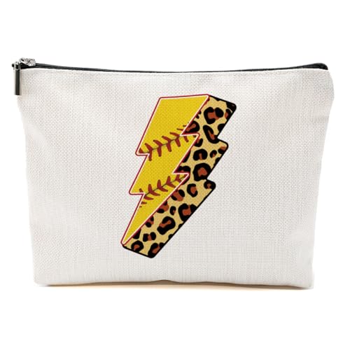 Softball-Geschenke, Softball-Fans, Make-up-Tasche, Softball-Zubehör für Mädchen, Frauen, Softball-Liebhaber, Fans, Spieler, Mehrfarbig0232, 9.6*7.1 inch von BQXH