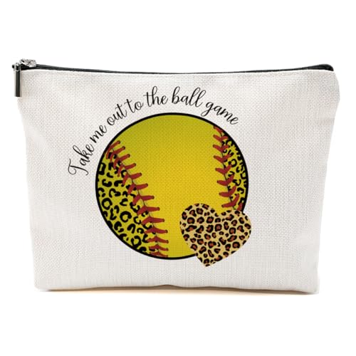 Softball-Geschenke, Softball-Fans, Make-up-Tasche, Softball-Zubehör für Mädchen, Frauen, Softball-Liebhaber, Fans, Spieler, Mehrfarbig0239, 9.6*7.1 inch von BQXH