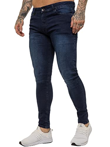 BRAND KRUZE Designer Herren Jeans KZ106 Skinny Slim Fit Casual Super Stretch Denim Hose, dunkelblau, 38 W / 34 L von BRAND KRUZE