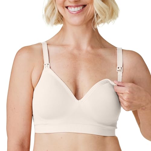 BRAVADO! DESIGNS Nachhaltiger Schwangerschafts- und Still-BH zum Stillen Plunge Bügellos Nahtloser V-Ausschnitt BH B bis G Cups… (as3, Alpha, l, Regular, Regular, Antique White) von Bravado Designs