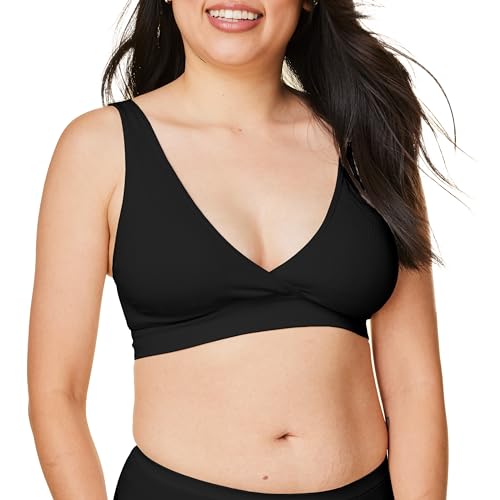 Bravado Designs Sustainable Maternity and Nursing Bra | Restore | Recycled Nylon | Seamless and Wireless | B-DDD/F Cups (as3, Alpha, m, Regular, Regular, Black) von Bravado Designs