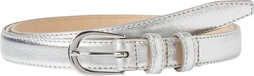 Brax Damen DOB Ledergürtel mit Metallic-Optik Gürtel, Silver, 105 von BRAX