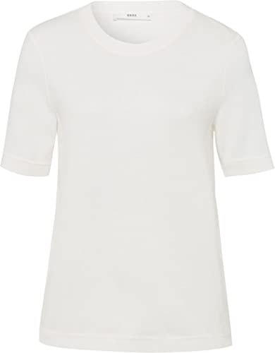 BRAX Damen Style CIRA Cotton Interlock Jersey Uni T-Shirt, Offwhite, 42 von BRAX